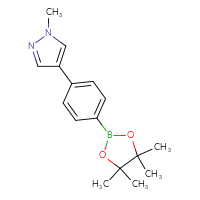 Chemical structure of 1-methyl-4-[4-(4,4,5,5-tetramethyl-1,3,2-dioxaborolan-2-yl)phenyl]-1H-pyrazole - CSSB00021147211