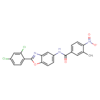 Chemical structure of N-[2-(2,4-dichlorophenyl)-1,3-benzoxazol-5-yl]-3-methyl-4-nitrobenzamide - CSSB00121712563