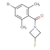 Chemical structure of 1-(4-bromo-2,6-dimethylbenzoyl)-3-fluoroazetidine - CSSB06474345054