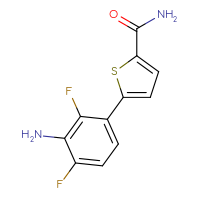 Chemical structure of 5-(3-amino-2,4-difluorophenyl)thiophene-2-carboxamide - CSSB00102720161