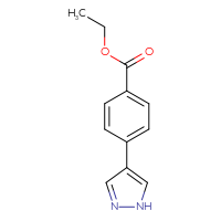 Chemical structure of ethyl 4-(1H-pyrazol-4-yl)benzoate - CSSB01430100259