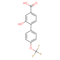 Chemical structure of 2-hydroxy-4'-(trifluoromethoxy)-[1,1'-biphenyl]-4-carboxylic acid - CSSB00096970592