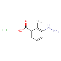 Chemical structure of 3-hydrazinyl-2-methylbenzoic acid hydrochloride - CSSB00020589202