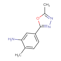 Chemical structure of 2-methyl-5-(5-methyl-1,3,4-oxadiazol-2-yl)aniline - CSSB00011325788