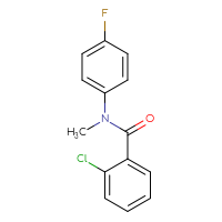 Chemical structure of 2-chloro-N-(4-fluorophenyl)-N-methylbenzamide - CSSB02004737278