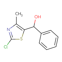 Chemical structure of (2-chloro-4-methyl-1,3-thiazol-5-yl)(phenyl)methanol - CSSB21246429420