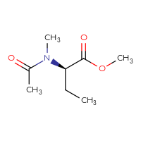 Chemical structure of methyl (2R)-2-(N-methylacetamido)butanoate - CSSB09890746856