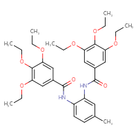 Chemical structure of 3,4,5-triethoxy-N-[4-methyl-2-(3,4,5-triethoxybenzamido)phenyl]benzamide - CSSB00121674700