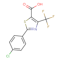 Chemical structure of 2-(4-chlorophenyl)-4-(trifluoromethyl)-1,3-thiazole-5-carboxylic acid - CSSB00008318433