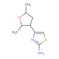 Chemical structure of 4-(2,5-dimethyloxolan-3-yl)-1,3-thiazol-2-amine - CSSB00021737617