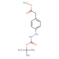Chemical structure of methyl 2-[4-({[(tert-butoxy)carbonyl]amino}amino)phenyl]acetate - CSSB00044762735
