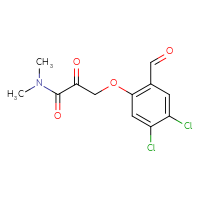 Chemical structure of 3-(4,5-dichloro-2-formylphenoxy)-N,N-dimethyl-2-oxopropanamide - CSSB21331794598