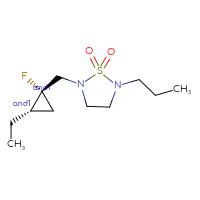 Chemical structure of rac-2-{[(1R,2S)-2-ethyl-1-fluorocyclopropyl]methyl}-5-propyl-1λ⁶,2,5-thiadiazolidine-1,1-dione - CSMB20485083015