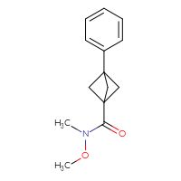 Chemical structure of N-methoxy-N-methyl-3-phenylbicyclo[1.1.1]pentane-1-carboxamide - CSSB01995281893