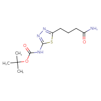 Chemical structure of tert-butyl N-[5-(3-carbamoylpropyl)-1,3,4-thiadiazol-2-yl]carbamate - CSSB07143982481