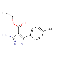 Chemical structure of ethyl 3-amino-5-(4-methylphenyl)-1H-pyrazole-4-carboxylate - CSSB00025683604