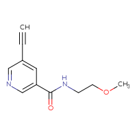 Chemical structure of 5-ethynyl-N-(2-methoxyethyl)pyridine-3-carboxamide - CSSB01991571957