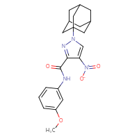 Chemical structure of 1-(adamantan-1-yl)-N-(3-methoxyphenyl)-4-nitro-1H-pyrazole-3-carboxamide - CSSB00121668947