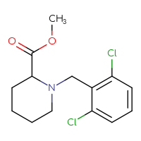 Chemical structure of methyl 1-[(2,6-dichlorophenyl)methyl]piperidine-2-carboxylate - CSSB00000400829