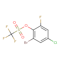 Chemical structure of 2-bromo-4-chloro-6-fluorophenyl trifluoromethanesulfonate - CSSB20486510365
