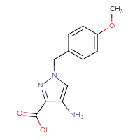 Chemical structure of 4-amino-1-[(4-methoxyphenyl)methyl]-1H-pyrazole-3-carboxylic acid - CSSB00009166240