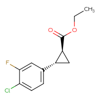 Chemical structure of ethyl (1S,2S)-2-(4-chloro-3-fluorophenyl)cyclopropane-1-carboxylate - CSSB14929135266