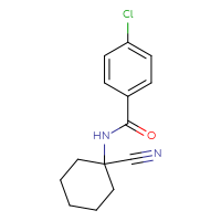 Chemical structure of 4-chloro-N-(1-cyanocyclohexyl)benzamide - CSSB00000604287