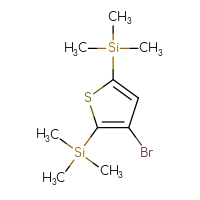 Chemical structure of [3-bromo-5-(trimethylsilyl)thiophen-2-yl]trimethylsilane - CSSB21123224085