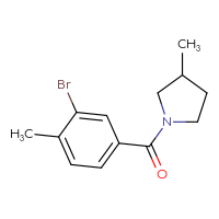 Chemical structure of 1-(3-bromo-4-methylbenzoyl)-3-methylpyrrolidine - CSSB00012578507