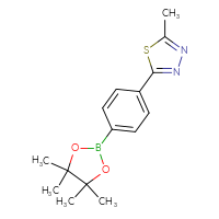 Chemical structure of 2-methyl-5-[4-(4,4,5,5-tetramethyl-1,3,2-dioxaborolan-2-yl)phenyl]-1,3,4-thiadiazole - CSSB03555198603