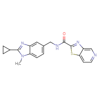 Chemical structure of N-[(2-cyclopropyl-1-methyl-1H-1,3-benzodiazol-5-yl)methyl]-[1,3]thiazolo[4,5-c]pyridine-2-carboxamide - CSSS00452455268
