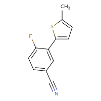 Chemical structure of 4-fluoro-3-(5-methylthiophen-2-yl)benzonitrile - CSSB01581340375