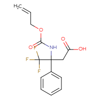 Chemical structure of 4,4,4-trifluoro-3-phenyl-3-{[(prop-2-en-1-yloxy)carbonyl]amino}butanoic acid - CSSB06446546182