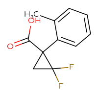 Chemical structure of 2,2-difluoro-1-(2-methylphenyl)cyclopropane-1-carboxylic acid - CSSB00010885854