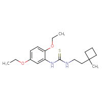 Chemical structure of 1-(2,5-diethoxyphenyl)-3-[2-(1-methylcyclobutyl)ethyl]thiourea - CSSB15699392445
