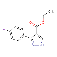 Chemical structure of ethyl 3-(4-iodophenyl)-1H-pyrazole-4-carboxylate - CSSB06583831681
