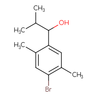 Chemical structure of 1-(4-bromo-2,5-dimethylphenyl)-2-methylpropan-1-ol - CSSB00012024237