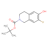 Chemical structure of tert-butyl 7-fluoro-6-hydroxy-1,2,3,4-tetrahydroisoquinoline-2-carboxylate - CSSB00116209692