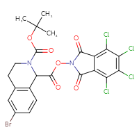 Chemical structure of 2-tert-butyl 1-(4,5,6,7-tetrachloro-1,3-dioxo-2,3-dihydro-1H-isoindol-2-yl) 6-bromo-1,2,3,4-tetrahydroisoquinoline-1,2-dicarboxylate - CSSB20271038693