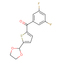 Chemical structure of 2-[5-(3,5-difluorobenzoyl)thiophen-2-yl]-1,3-dioxolane - CSSB00020569010