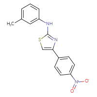 Chemical structure of N-(3-methylphenyl)-4-(4-nitrophenyl)-1,3-thiazol-2-amine - CSSB00000682660