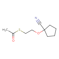 Chemical structure of 1-[2-(acetylsulfanyl)ethoxy]cyclopentane-1-carbonitrile - CSSB14868986695