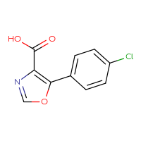 Chemical structure of 5-(4-chlorophenyl)-1,3-oxazole-4-carboxylic acid - CSSB00011515751