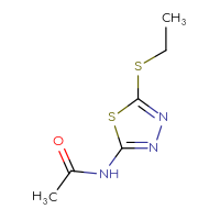 Chemical structure of N-[5-(ethylsulfanyl)-1,3,4-thiadiazol-2-yl]acetamide - CSSB00000001280