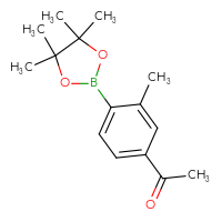 Chemical structure of 1-[3-methyl-4-(4,4,5,5-tetramethyl-1,3,2-dioxaborolan-2-yl)phenyl]ethan-1-one - CSSB00010045535