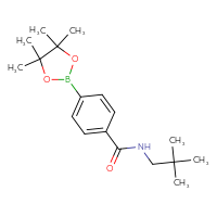 Chemical structure of N-(2,2-dimethylpropyl)-4-(4,4,5,5-tetramethyl-1,3,2-dioxaborolan-2-yl)benzamide - CSSB00021372776