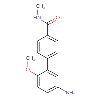 Chemical structure of 5'-amino-2'-methoxy-N-methyl-[1,1'-biphenyl]-4-carboxamide - CSSB03590183897