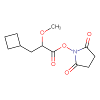 Chemical structure of 2,5-dioxopyrrolidin-1-yl 3-cyclobutyl-2-methoxypropanoate - CSSB20269569412