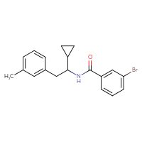 Chemical structure of 3-bromo-N-[1-cyclopropyl-2-(3-methylphenyl)ethyl]benzamide - CSSB15442367581