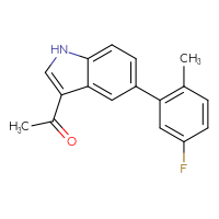 Chemical structure of 1-[5-(5-fluoro-2-methylphenyl)-1H-indol-3-yl]ethan-1-one - CSSB06582137770